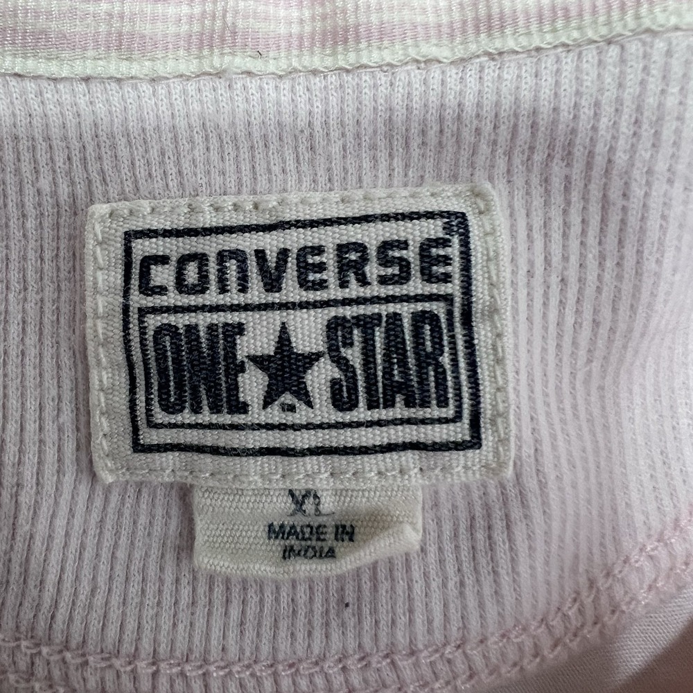 Converse One Star Women's XL Blush Pink Shirt Blouse Top Button Up Roll Tab - Picture 9 of 12